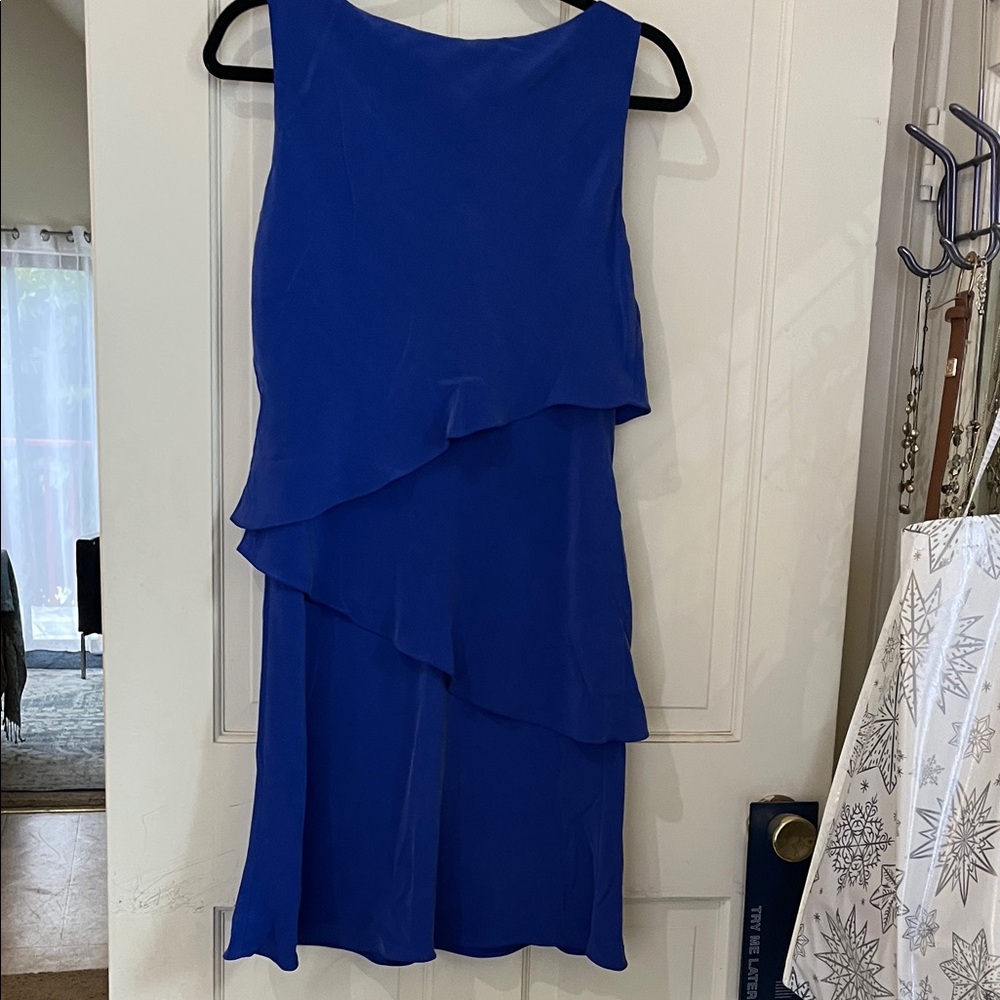 DANCE INTO THE NIGHT with this sexy🔥 Blue Silk Layered Women's Dress